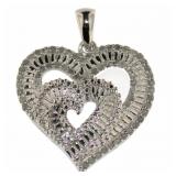 Beautiful 1/2 ct Diamond Double Heart Necklace