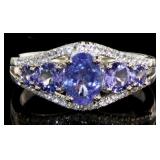 Genuine 2.20 ct Tanzanite Designer Ring