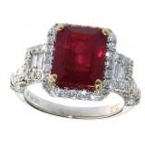 14kt Gold 5.41 ct Ruby & Diamond Ring