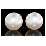 14kt Gold Natural 8 mm Cultured Pearl Earrings