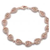 Rose Pear Cut Morganite & White Topaz Bracelet