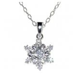 Stunning White Topaz Snowflake Necklace