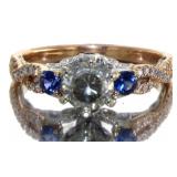 14kt Gold 1.5 ct Sapphire & Diamond Ring