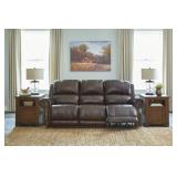 Ashley U846 Top Grain Leather PWR Reclining Sofa