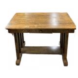Vintage Tiger Oak Library Table