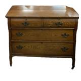 Oak 4 Drawer Antique Dresser Base