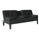 Sofa Sleeper Cupholder Futon With 2 Pillows