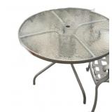 Estate Glass Top Patio Table & 4 Arm Chairs