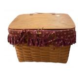 Lined Longaberger Picnic Basket