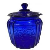 Cobalt Blue Cracker Jar