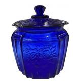 Cobalt Blue Cracker Jar
