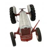 Vintage Red & White Metal Tractor