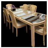 Estate Mirror Top Dining Table & 6 Chairs-Heavy
