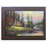 Peaceful Retreat Giclee On Canvas By T. Kinkade