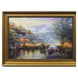 Mountain Memories Giclee On Canvas By T. Kinkade
