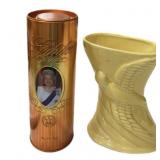 Queen Elizabeth Decanter & Roseville Vase