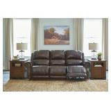 Ashley U846 Top Grain Leather PWR Reclining Sofa