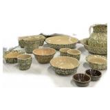 Rainsbottom, Ohio Green Splatterware (14 Pc) Good