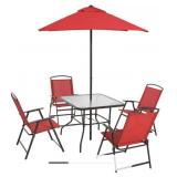 Albany Lane 6 Piece Outdoor Patio Dining Set Red