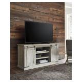 Ashley W755 Whitewash 60" Farmhouse Media Stand