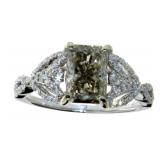 14kt Gold 2.30 ct Radiant VS Lab Diamond Ring