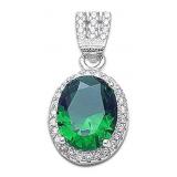 Oval 3.10 ct Emerald Designer Pendant