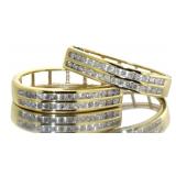 Channel Set 1.00 ct Double Diamond Hoop Earrings