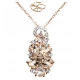 Elegant 3.86 ct Morganite & Zircon Necklace