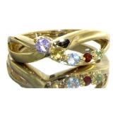 Natural Multi-Gemstone Bypass Ring