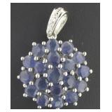 Natural 10.68 ct Blue Sapphire Round Pendant