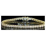 14k Gold 10.00ct Brilliant Diamond Tennis Bracelet