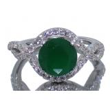 Round 2.25 ct Emerald Infinity Ring