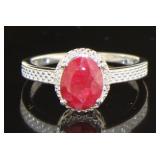 Natural Oval 2.53 ct Ruby & Diamond Ring