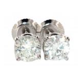 14k Gold 1.44 ct Round Brilliant Diamond Earrings