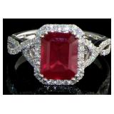 14kt Gold 3.73 ct Brilliant Ruby & Diamond Ring