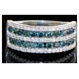 10kt Gold 1.00 Brilliant Fancy Blue Diamond Band