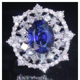 14k Gold 5.52 ct Sapphire & Diamond Ring