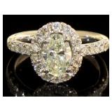 14kt Gold 1.74 ct VS Oval Lab Diamond Ring