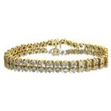 14kt Gold 3.85 ct Diamond 7.5" Tennis Bracelet