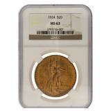 1924 MS63 Saint Gaudens $20.00 Gold Double Eagle