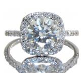 14kt Gold 2.81 ct Brilliant VS Lab Diamond Ring