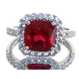 Cushion Cut 4.33 ct Ruby Dinner Ring