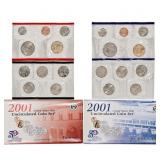 2001 Denver/Philadelphia Uncirculated Coin Set