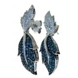 Stunning 1.00 ct Blue & White Diamond Earrings