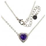 Beautiful Amethyst & White Topaz Heart Necklace