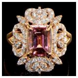 14k R. Gold 2.66 ct Tourmaline & Diamond Ring
