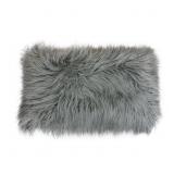 Keller Mongolian Micromink Throw Pillow - Silver