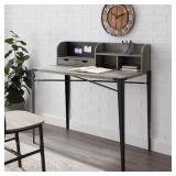 Nyla 42-in Industrial Secretary Desk w/ Hutch