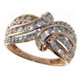 10kt Rose Gold 1.00 ct Diamond Ribbon Ring