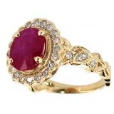 14k Yellow Gold 2.22 ct Ruby & Diamond Ring